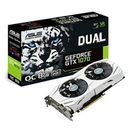 Asus Dual GeForce GTX1070-O8G Gaming Grafikkarte (Nvidia, PCIe 3.0, 8GB GDDR5 Speicher, HDMI, DVI, Displayport) - 1