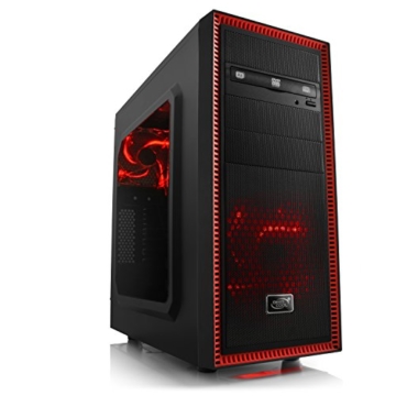 CSL Speed 4874 Gaming PC - Leiser Gamer PC mit Intel Core i7-7700 4X 3600MHz, 16GB DDR4 RAM, 240GB SSD, 1000GB HDD, GeForce GTX 1050 Ti, DVD, USB 3.1, ohne Betriebssystem - 1