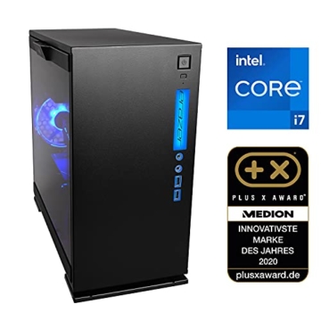 MEDION ERAZER Engineer P10 Gaming Desktop PC (Intel Core i7-11700, 16GB DDR4 RAM, 1TB PCIe SSD, NVIDIA GeForce RTX 3060 Ti 8GB GDDR6, WLAN, Win 10 Home) - 2