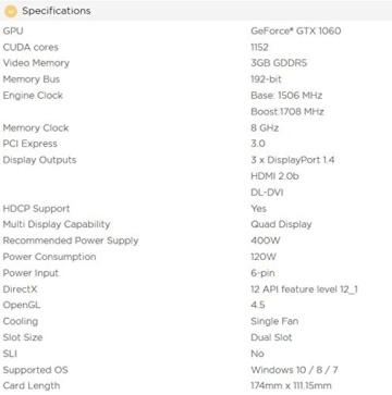ZOTAC GeForce GTX 1060 3GB with GeForce Experience Mini - 5