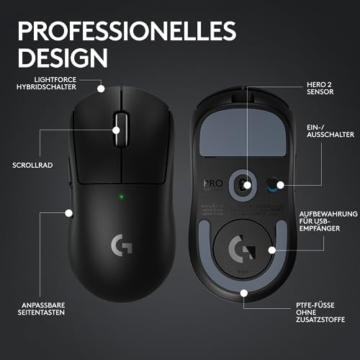 Logitech G PRO X SUPERLIGHT 2 LIGHTSPEED Kabellose Gaming-Maus